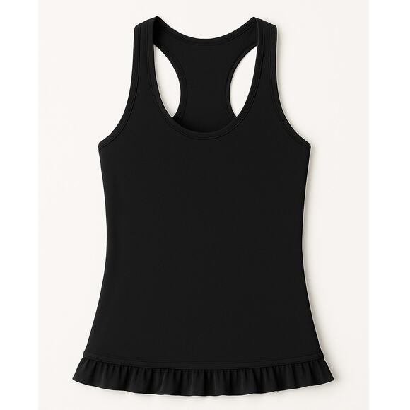 Lululemon Cool Racerback Ruffled Hem Tank in Black size 4 - Picture 1 of 5